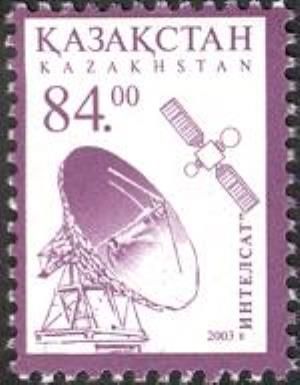 Dish Antenna and "Intelsat" Satellite