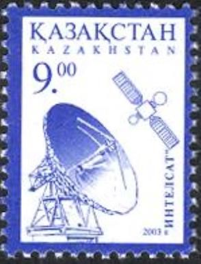 Dish Antenna and "Intelsat" Satellite