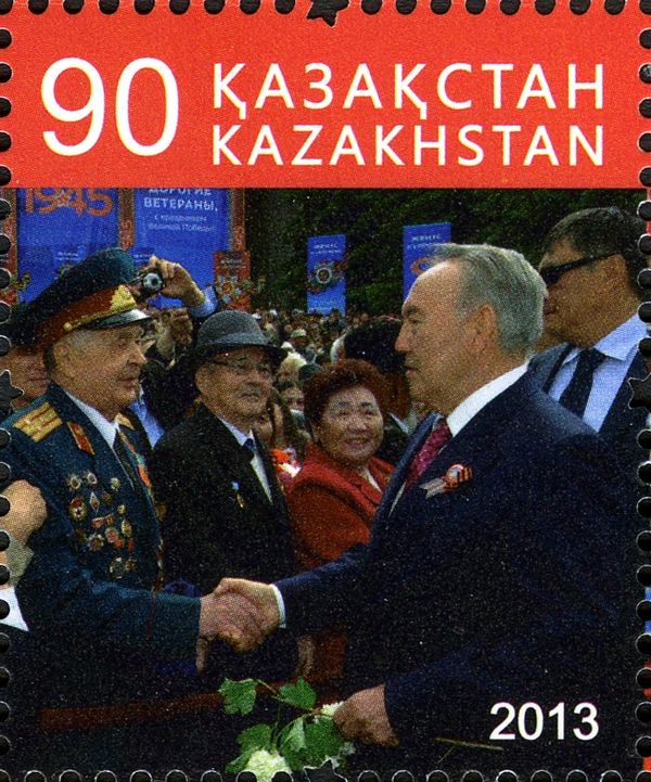 President Nazarbayev Greeting World War II Veterans