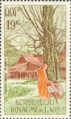 Laotian Village Scene