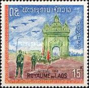 Laotian Army Parade through the Memorial Arch