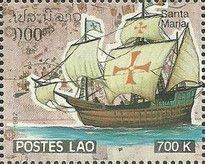 Santa Maria and map by Juan de la Cosa