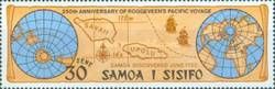 Map of Samoan Islands.