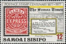 Samoan stamp and First Mail notice