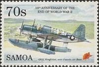 OS2U Kingfisher over Faleolo Air Base
