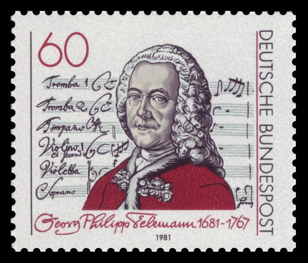 Telemann and title page of “Singet dem Herrn” Cantata