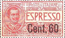 Express - Vittorio Emanuele III - Floral Type, overprinted