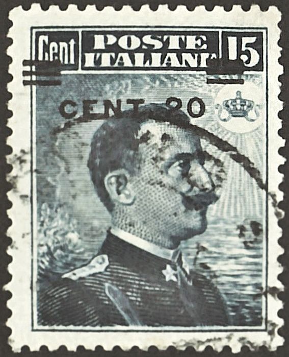 King Vittorio Emanuele III (1869-1947), facing right, ovpt.