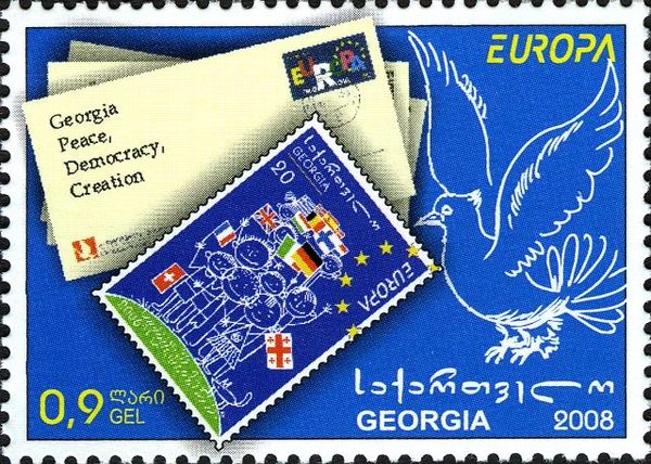 2006 20t Stamp - Dove and Envelopes