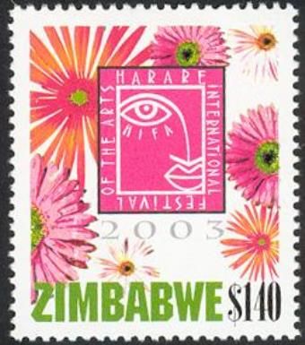 Pink logo with pink and orange daisies
