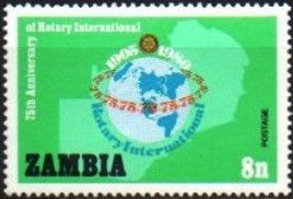 Anniversary emblem on map of Zambia