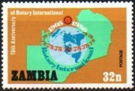 Anniversary emblem on map of Zambia