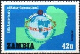 Anniversary Emblem on Map of Zambia