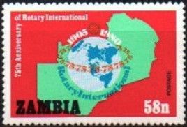 Anniversary Emblem on Map of Zambia