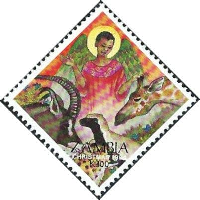 Christmas angel with animals