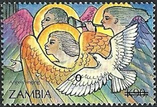 Angels singing overprint