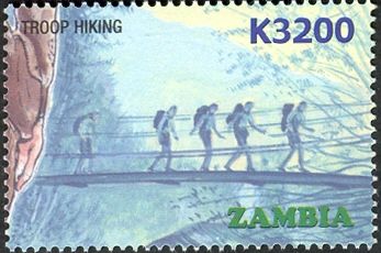 Troop hiking