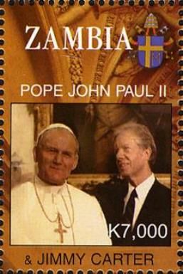 Pope John Paul II with Jimmy Carter