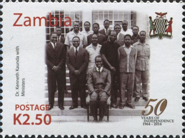 President Kenneth Kaunda (*1924) with His Cabinet