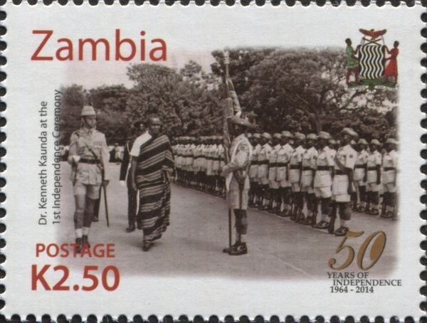 President Kenneth Kaunda (*1924) Inspecting Troops