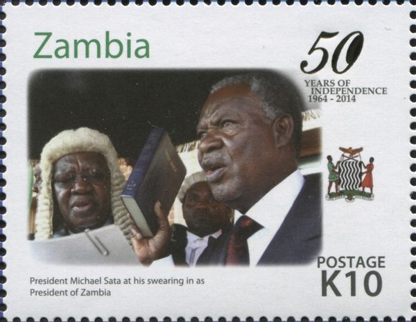 President Michael Sata at swearing in as President of Zambia
