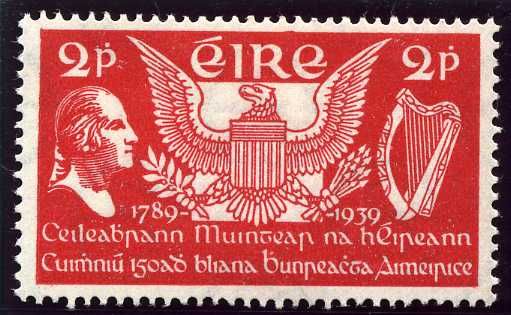 George Washington, American Eagle & Irish Harp