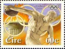 Discus-throwing statue and Flame
