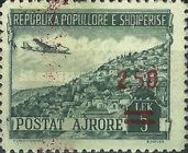 Douglas DC-3 over Vuno, overprinted in red