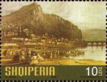 Mountain, town and river