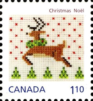 Cross-stitched reindeer