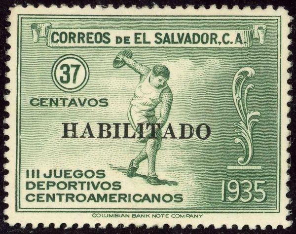 Discus Thrower - overprinted "HABILITADO"