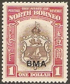 Badge of the British North Borneo Company - overprinted