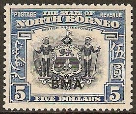 Arms of the British North Borneo Company - overprinted