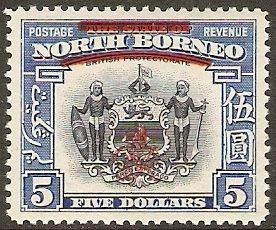 Arms of the British North Borneo Company - overprinted
