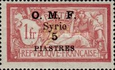 Type Merson overprinted and Syrian surcharge