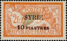 Type Merson overprinted and Syrian surcharge