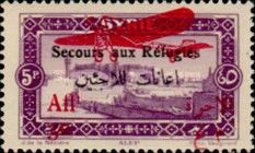 "Secours aux Refugiés" & value on Airmail 1925