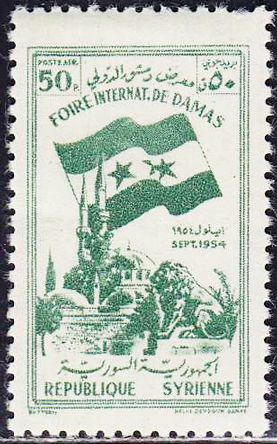 Mosque and Syrian Flag