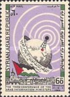 Radio transmitter on Globe & Syrian flag