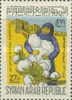 Woman carring cotton & Castle of Aleppo