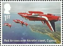 Red Arrows over Akrotiri coast, Cyprus