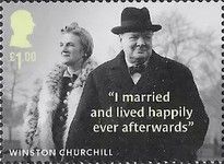 Churchil with his wife, Clementine, on Horse Guards Parade,