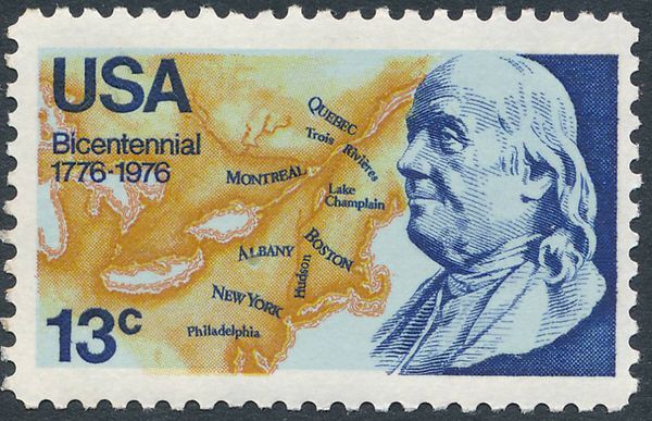 Franklin and Map of North America, 1776