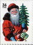 Santa with Red Cape - black USA