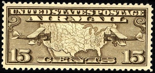 Map of the USA and Two De Havilland D.H. 4M Mail Planes