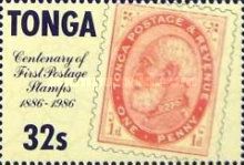 1d postage stamp of 1886