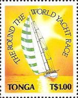 Green striped spinnaker