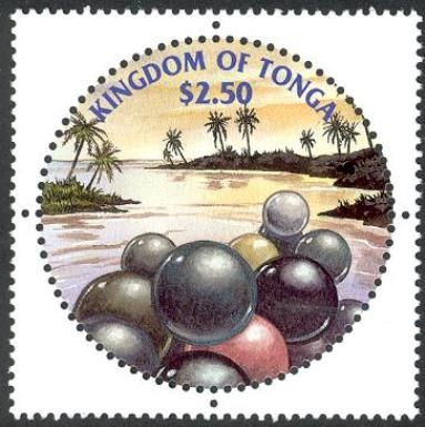 Island scene and pearls