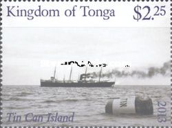 Ship and mail can at sea