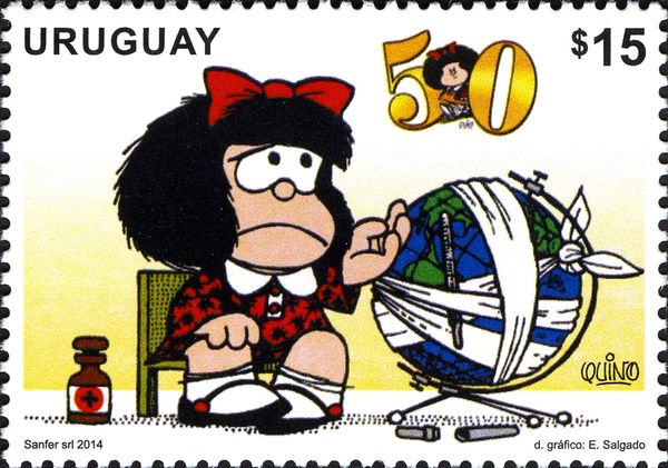 Mafalda and Globe with bandages